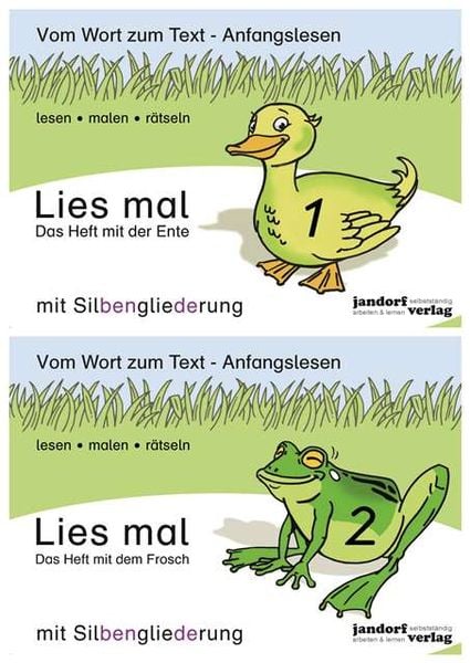Lies mal - Die Hefte Band 1 und Band 2 im Paket (Ente und Frosch), Set von Peter Wachendorf, Jandorfverlag KG, 978-3-939965-94-7