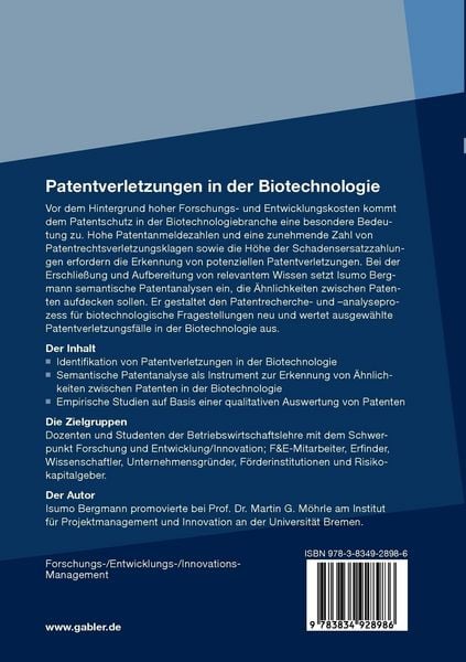 Produktbild: Patentverletzungen in der Biotechnologie