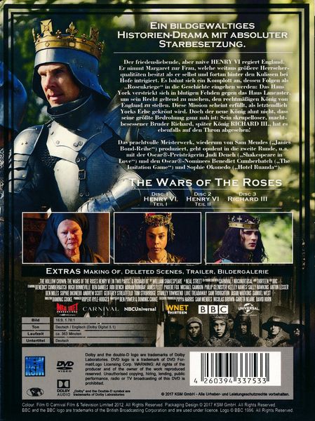 Produktbild: The Hollow Crown - Staffel 2 - The Wars of the Roses [3 DVDs]