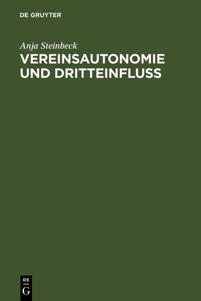 Produktbild: Vereinsautonomie und Dritteinflu&szlig;