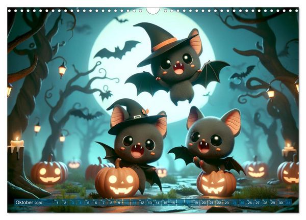 Produktbild: Fl&uuml;gel der Nacht: Abenteuer der kleinen Vampire (Wandkalender 2026 DIN A3 quer), CALVENDO Monatskalender