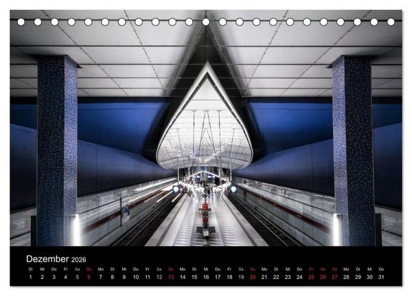 Produktbild: MetroMUC, Stationen im Untergrund M&uuml;nchens (Tischkalender 2026 DIN A5 quer), CALVENDO Monatskalender