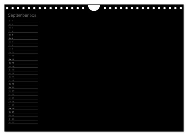 Produktbild: Bastel-Geburtstagskalender schwarz / Geburtstagskalender (Wandkalender 2026 DIN A4 quer), CALVENDO Monatskalender