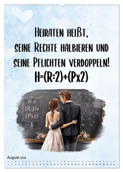 Produktbild: Hochzeitsspr&uuml;che (hochwertiger Premium Wandkalender 2026 DIN A2 hoch), Kunstdruck in Hochglanz