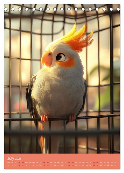 Produktbild: Cockatiel Chirpy Moments (Desk Calendar 2026 DIN A5 portrait), CALVENDO 12 Month DeskCalendar