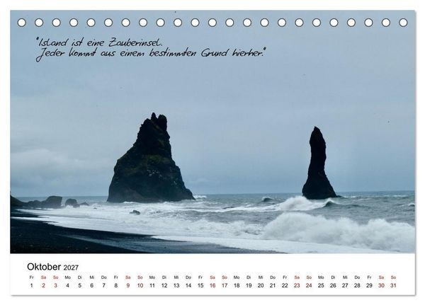 Produktbild: Islandherzen (Tischkalender 2027 DIN A5 quer), CALVENDO Monatskalender