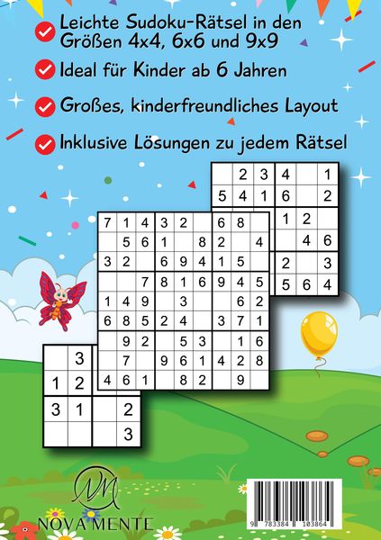 Produktbild: Sudoku Buch f&uuml;r Kinder ab 6 Jahren