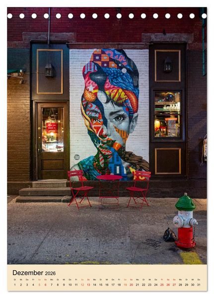 Produktbild: Walls of New York &ndash; Street Art in Farbe (Tischkalender 2026 DIN A5 hoch), CALVENDO Monatskalender