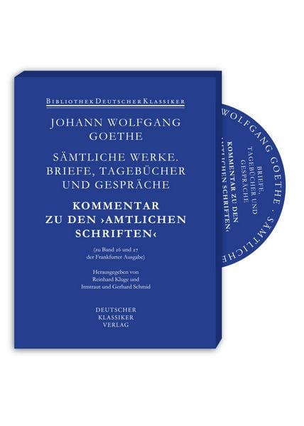 Produktbild: S&auml;mtliche Werke. Briefe, Tageb&uuml;cher und Gespr&auml;che Amtliche Schriften