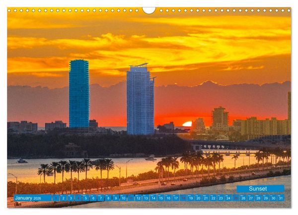 Produktbild: Colorful Miami (Wall Calendar 2026 DIN A3 landscape), CALVENDO 12 Month Wall Calendar