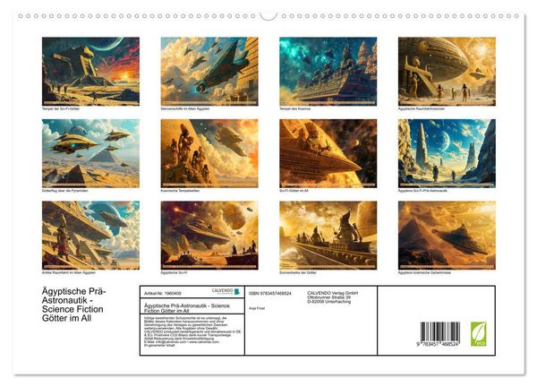 Produktbild: &Auml;gyptische Pr&auml;-Astronautik - Science Fiction G&ouml;tter im All (hochwertiger Premium Wandkalender 2026 DIN A2 quer), Kunstdruck in Hochglanz