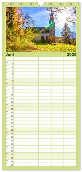 Produktbild: Familienplaner 2026 - Herzliche Gr&uuml;&szlig;e aus Kuchl mit 5 Spalten (Wandkalender, 21 x 45 cm) CALVENDO