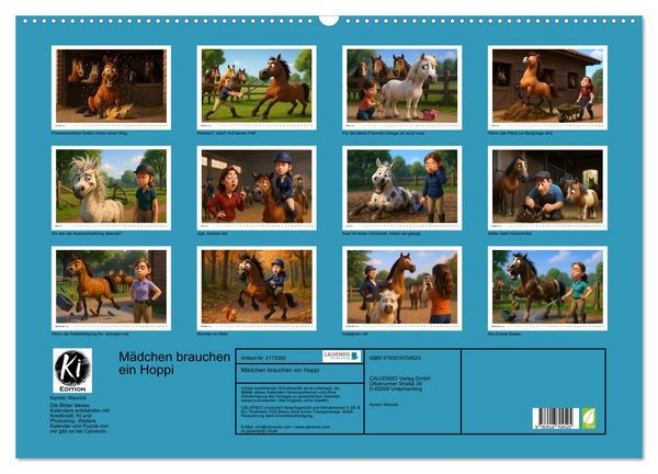 Produktbild: M&auml;dchen brauchen ein Hoppi (Wandkalender 2026 DIN A2 quer), CALVENDO Monatskalender