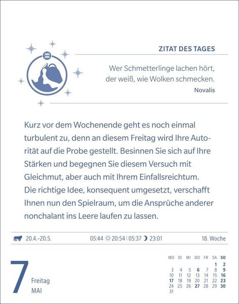 Produktbild: Wassermann Sternzeichenkalender 2027 - Tagesabrei&szlig;kalender - Ihr Horoskop f&uuml;r jeden Tag