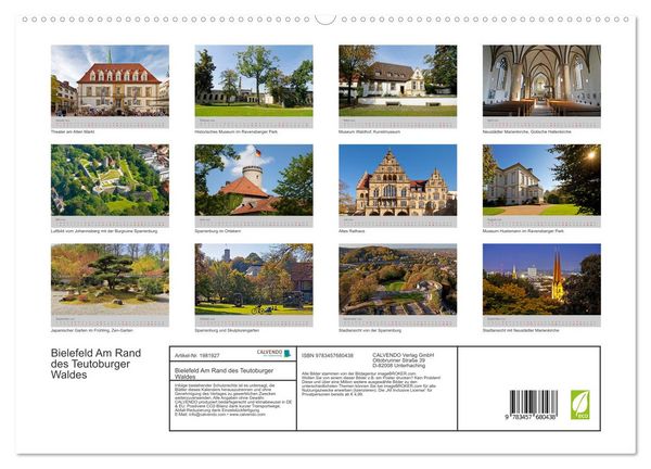 Produktbild: Bielefeld Am Rand des Teutoburger Waldes (hochwertiger Premium Wandkalender 2026 DIN A2 quer), Kunstdruck in Hochglanz