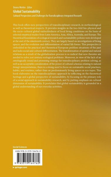 Produktbild: Global Sustainability, Cultural Perspectives and Challenges for Transdisciplinary Integrated Research