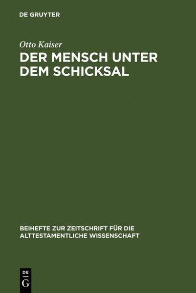Produktbild: Der Mensch unter dem Schicksal