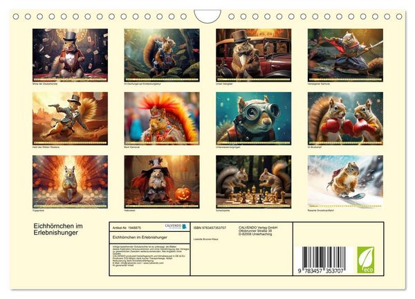 Produktbild: Eichh&ouml;rnchen im Erlebnishunger (Wandkalender 2026 DIN A4 quer), CALVENDO Monatskalender