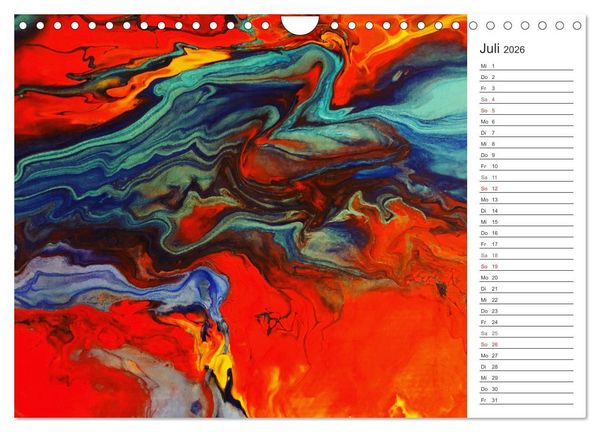 Produktbild: Abstract World - abstrakte Kunst in Acrylflie&szlig;technik (Wandkalender 2026 DIN A4 quer), CALVENDO Monatskalender