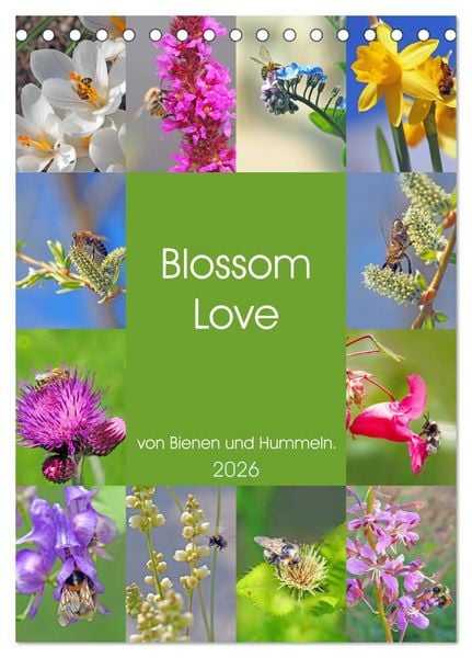 Produktbild: Blossom Love, von Bienen und Hummeln (Tischkalender 2026 DIN A5 hoch), CALVENDO Monatskalender