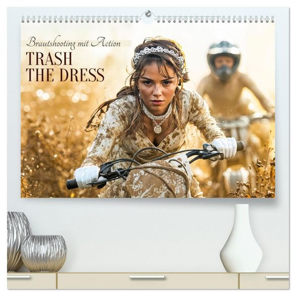 Produktbild: Trash The Dress - Brautshooting mit Action (hochwertiger Premium Wandkalender 2027 DIN A2 quer), Kunstdruck in Hochglanz