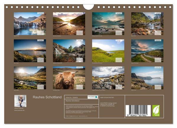 Produktbild: Rauhes Schottland (Wandkalender 2026 DIN A4 quer), CALVENDO Monatskalender