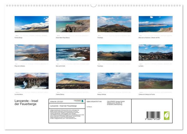 Produktbild: Lanzarote - Insel der Feuerberge (hochwertiger Premium Wandkalender 2026 DIN A2 quer), Kunstdruck in Hochglanz