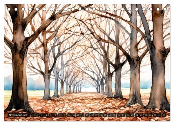 Produktbild: Die Natur in Aquarellbildern (Tischkalender 2026 DIN A5 quer), CALVENDO Monatskalender