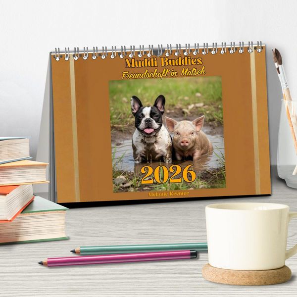 Produktbild: Muddi Buddies &ndash; Freundschaft im Matsch (Tischkalender 2026 DIN A5 quer), CALVENDO Monatskalender