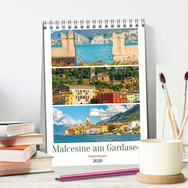 Produktbild: Malcesine am Gardasee - Impressionen (Tischkalender 2026 DIN A5 hoch), CALVENDO Monatskalender