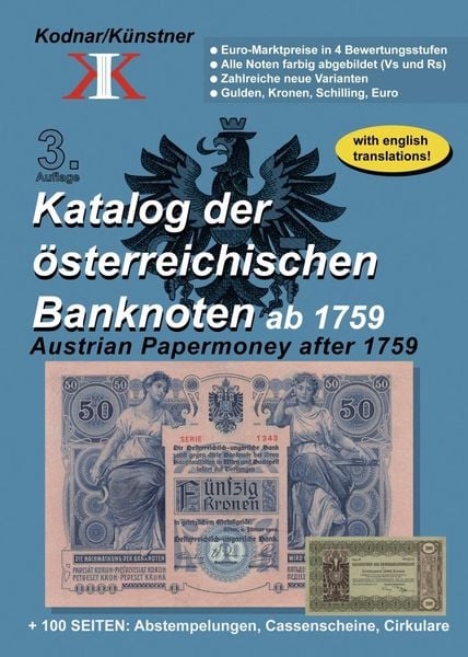 Produktbild: Katalog der &ouml;sterreichischen Banknoten ab 1759