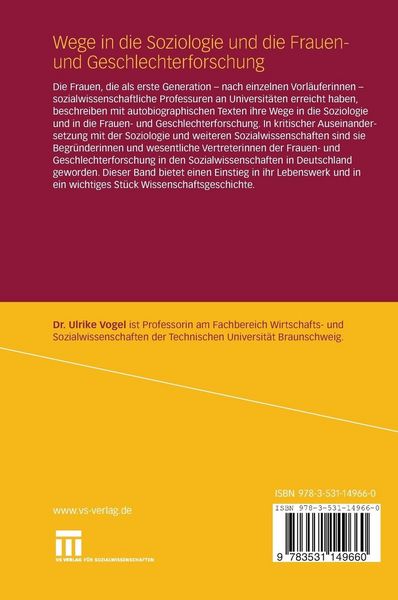 Produktbild: Wege in die Soziologie und die Frauen- und Geschlechterforschung