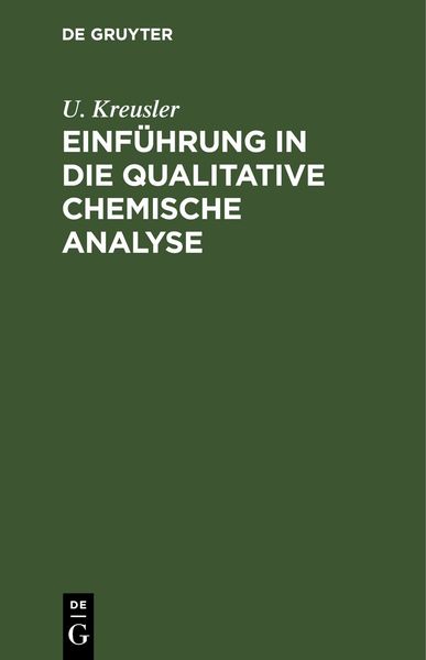 Produktbild: Einf&uuml;hrung in die qualitative chemische Analyse