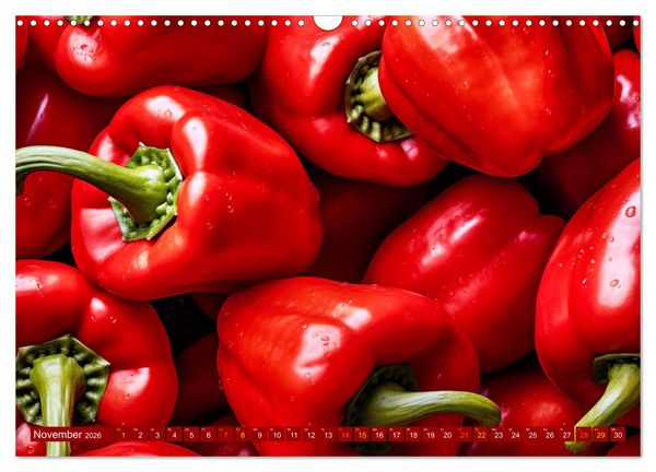 Produktbild: ROT - Gem&uuml;se und Obst - Voller Power (Wandkalender 2026 DIN A3 quer), CALVENDO Monatskalender