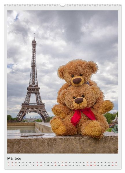 Produktbild: Travelling Teddy in Europa (hochwertiger Premium Wandkalender 2026 DIN A2 hoch), Kunstdruck in Hochglanz