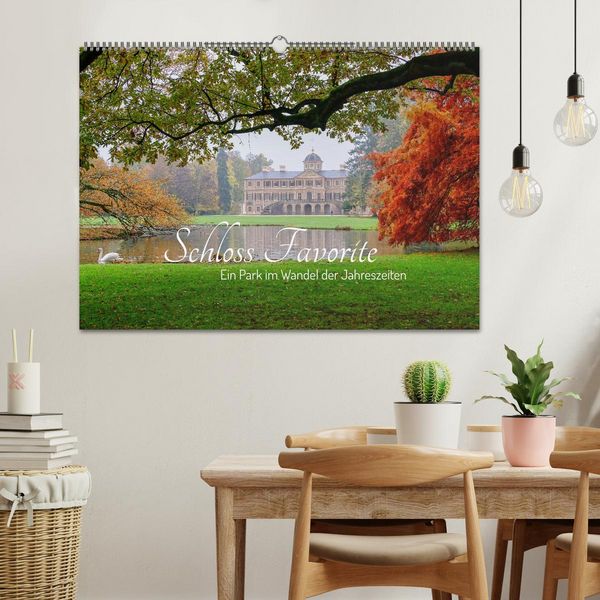 Produktbild: Schloss Favorite &ndash; Ein Park im Wandel der Jahreszeiten (Wandkalender 2026 DIN A2 quer), CALVENDO Monatskalender