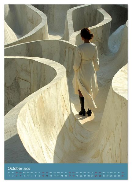 Produktbild: Paths like Escher (Wall Calendar 2026 DIN A2 portrait), CALVENDO 12 Month Wall Calendar