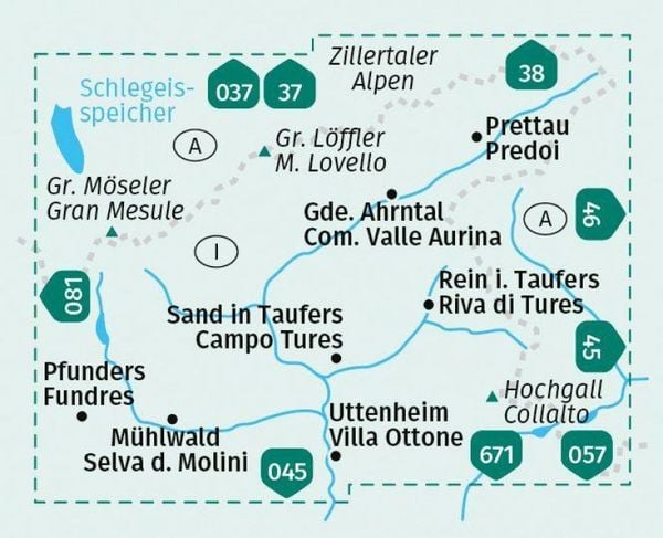 Produktbild: KOMPASS Wanderkarte 082 Ahrntaler Berge / I Monti della Valle Aurina 1:25.000
