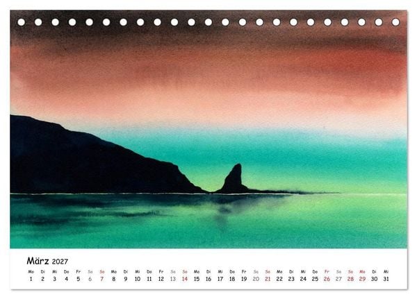 Produktbild: Landschaft in Aquarellfarbe (Tischkalender 2027 DIN A5 quer), CALVENDO Monatskalender