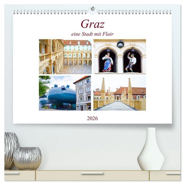 Produktbild: Graz - eine Stadt mit Flair (hochwertiger Premium Wandkalender 2026 DIN A2 quer), Kunstdruck in Hochglanz