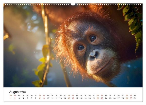 Produktbild: Orang Utans - Leben in den Baumkronen (hochwertiger Premium Wandkalender 2026 DIN A2 quer), Kunstdruck in Hochglanz
