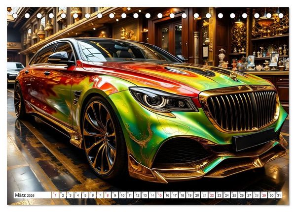 Produktbild: Farbenfrohe Lackvisionen (Tischkalender 2026 DIN A5 quer), CALVENDO Monatskalender