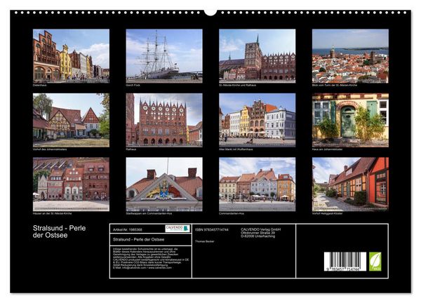 Produktbild: Stralsund - Perle der Ostsee (hochwertiger Premium Wandkalender 2026 DIN A2 quer), Kunstdruck in Hochglanz