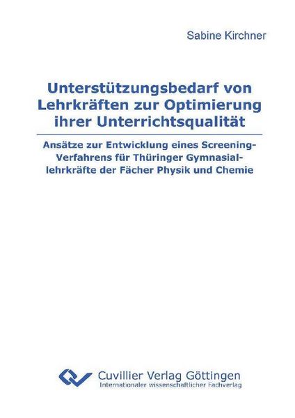 Produktbild: Unterst&uuml;tzungsbedarf von Lehrkr&auml;ften zur Optimierung ihrer Unterrichtsqualit&auml;t