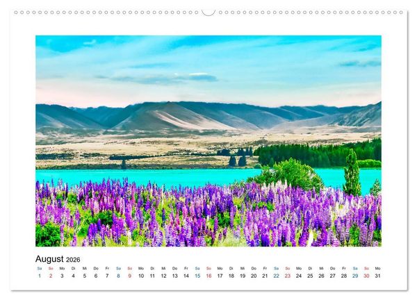 Produktbild: Neuseeland - Von Auckland nach Queenstown (Wandkalender 2026 DIN A2 quer), CALVENDO Monatskalender