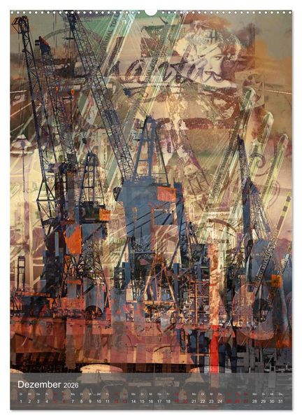 Produktbild: Hamburger HafenArt (hochwertiger Premium Wandkalender 2026 DIN A2 hoch), Kunstdruck in Hochglanz