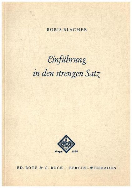 Produktbild: Einf&uuml;hrung in den strengen Satz