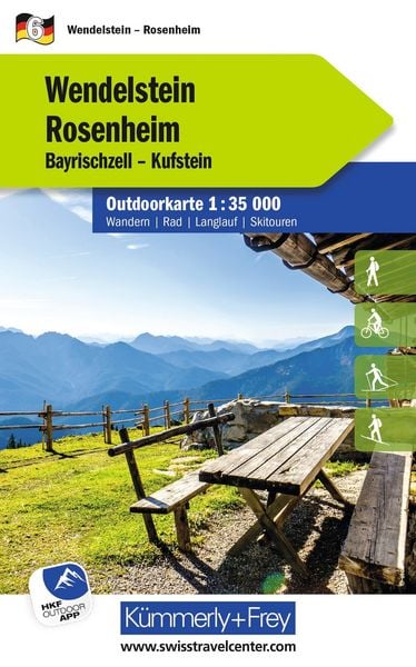 Produktbild: K&uuml;mmerly+Frey Outdoorkarte Deutschland 6 Wendelstein, Rosenheim 1:35.000