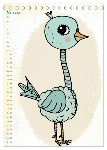 Produktbild: Tierische Motive von Little Miss Arty Illustrationen (Tischkalender 2026 DIN A5 hoch), CALVENDO Monatskalender