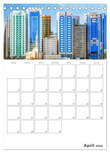 Produktbild: Abu Dhabi - Reiseplaner (Tischkalender 2026 DIN A5 hoch), CALVENDO Monatskalender